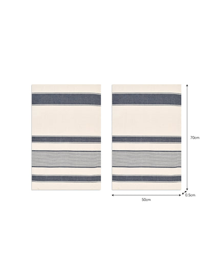 Colesbourne Stripe Tea towels Set of 2 Ink