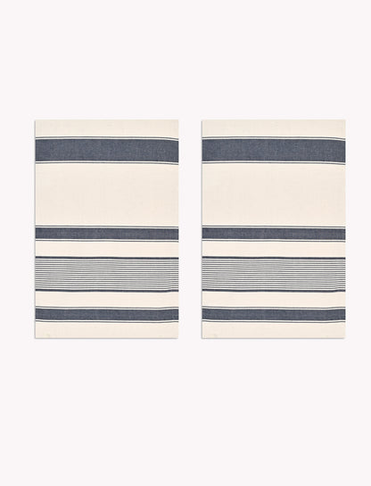Colesbourne Stripe Tea towels Set of 2 Ink