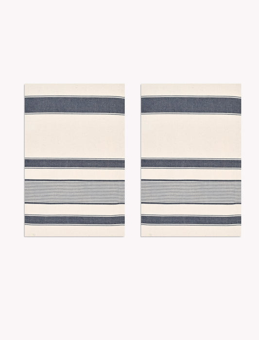 Colesbourne Stripe Tea towels Set of 2 Ink