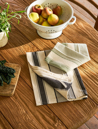 Colesbourne Stripe Tea towels Set of 2 Ink