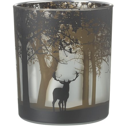 Candle Holder with Small Deer Design