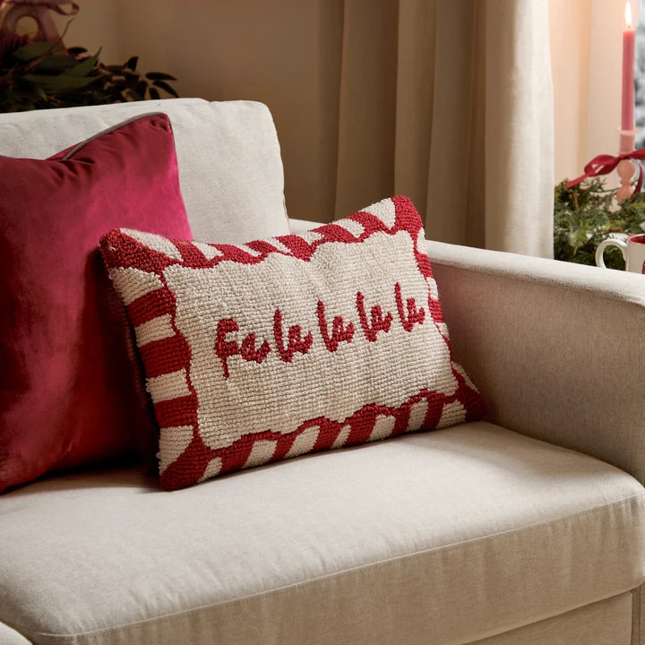 Candy Fa La La Tufted Cushion Red White