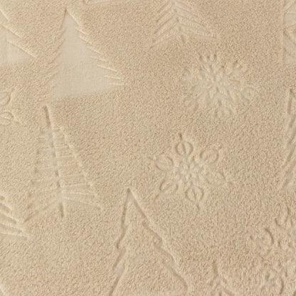 Festive Time Embossed Fleece Throw Natural