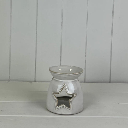 Wax Oil Burner with Star Cut-Out Detail