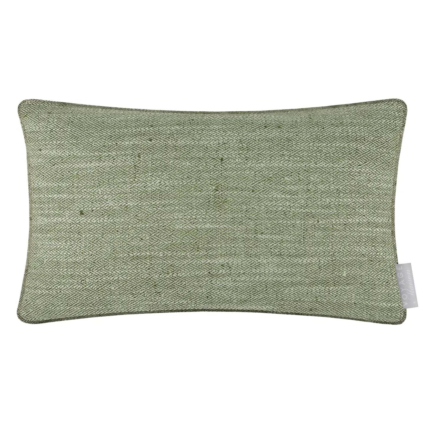 Bailey Brushed Cotton Velvet Cushion Green/Buttermilk