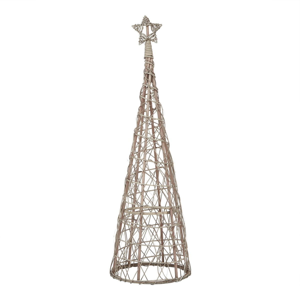 Small LED Wicker Christmas Tree With Star