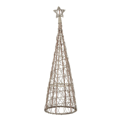 Small LED Wicker Christmas Tree With Star