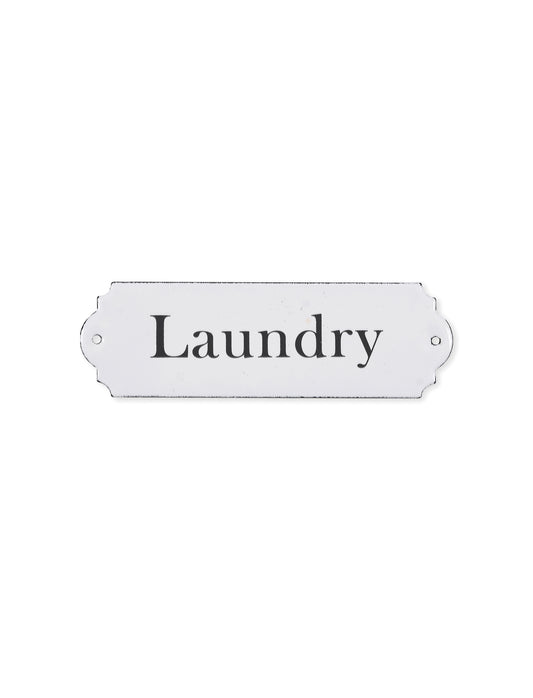 Enamel Laundry Sign White