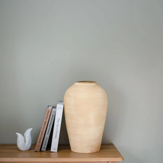 Langdale Large Terracotta Decorative Vase - Soft Cream