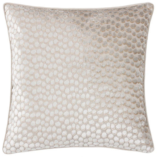 Lanzo Cut Velvet Piped Cushion Moonbeam