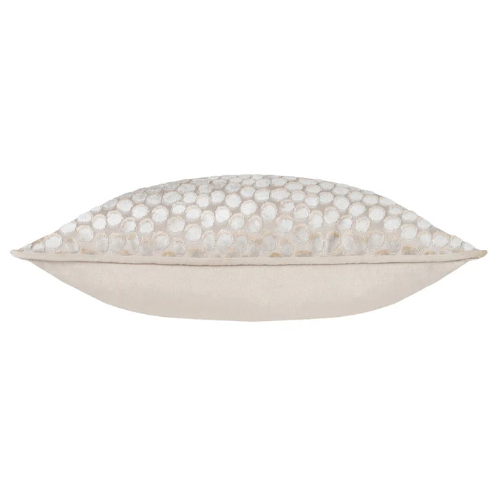 Lanzo Cut Velvet Piped Cushion Moonbeam