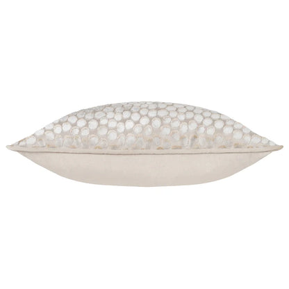 Lanzo Cut Velvet Piped Cushion Moonbeam