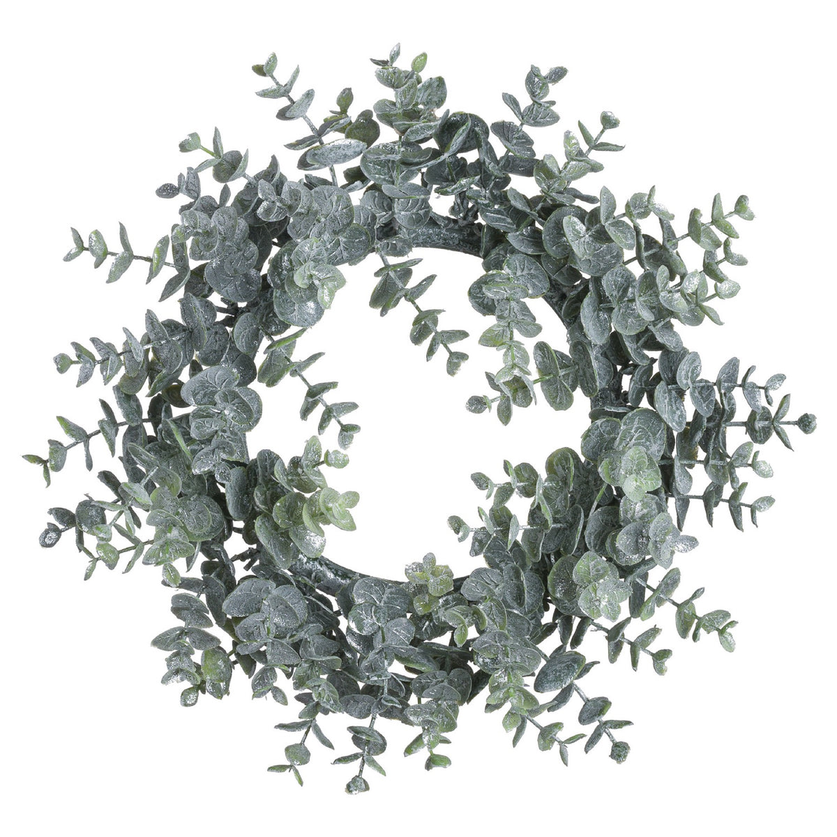 Frosted Eucalyptus Candle Wreath