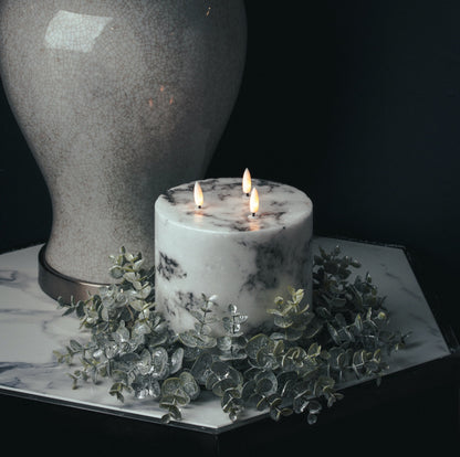 Frosted Eucalyptus Candle Wreath