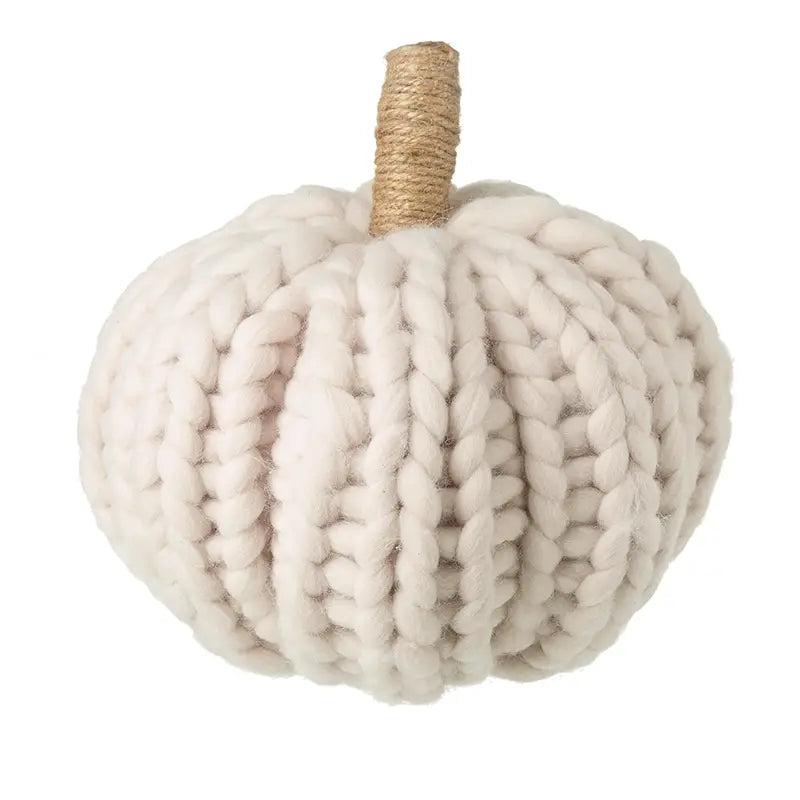 Large White Knitted Finish Pumpkin