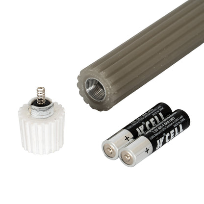 Luxe Collection Natural Glow Ribbed Taper Candles - Grey