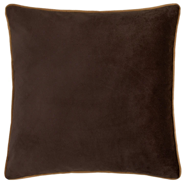 Meridian Velvet Cushion Chocolate/Caramel