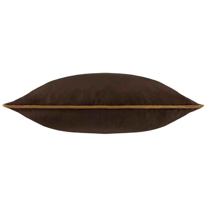 Meridian Velvet Cushion Chocolate/Caramel