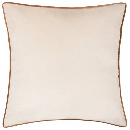Meridian Velvet Cushion Ecru/Ginger