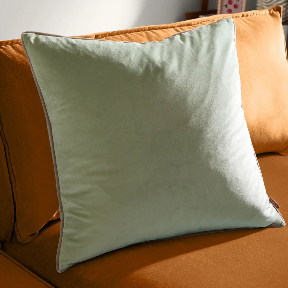 Meridian Velvet Cushion Green/Sage