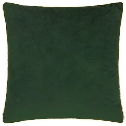 Merry Christmas Velvet Cushion Ecru Dark Green