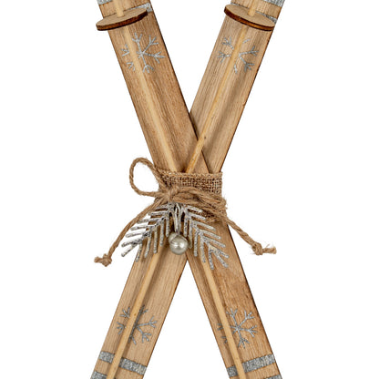 Natural Rustic Crossed Skis