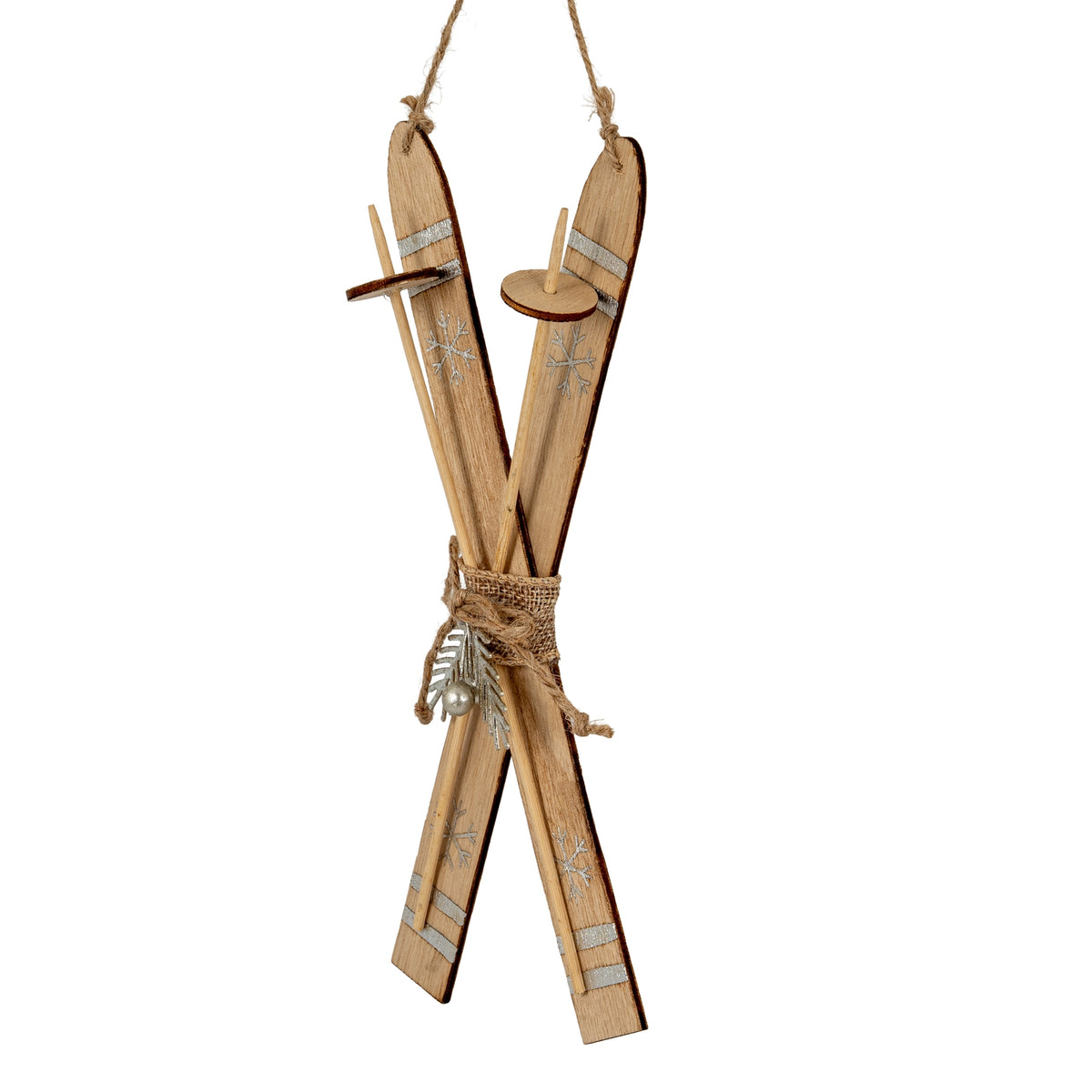 Natural Rustic Crossed Skis
