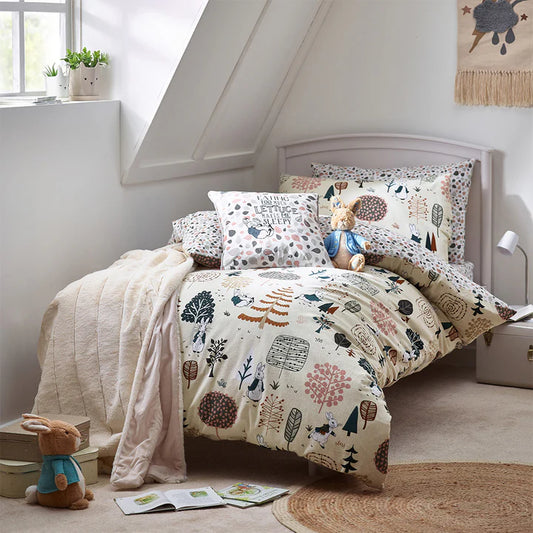 Scandi Woods Peter Rabbit™ 100% Brushed Cotton Single Duvet Cover Set