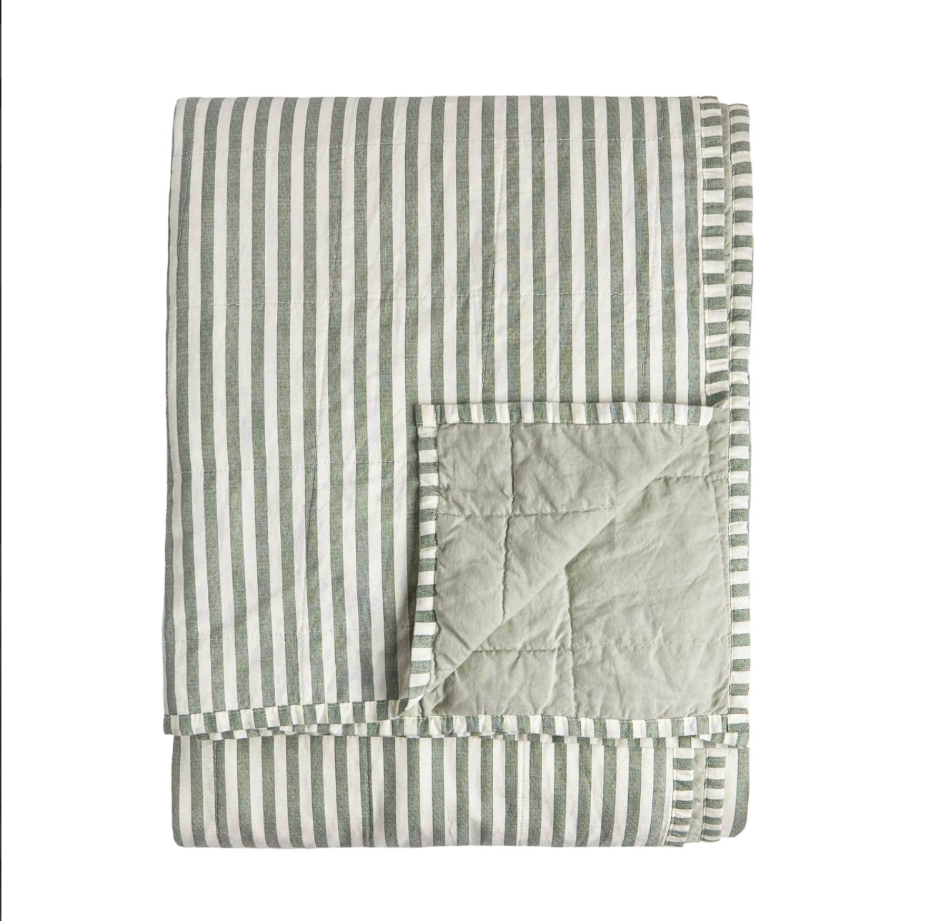 Hebden Stipe Bedspread - Forest/Bay Green