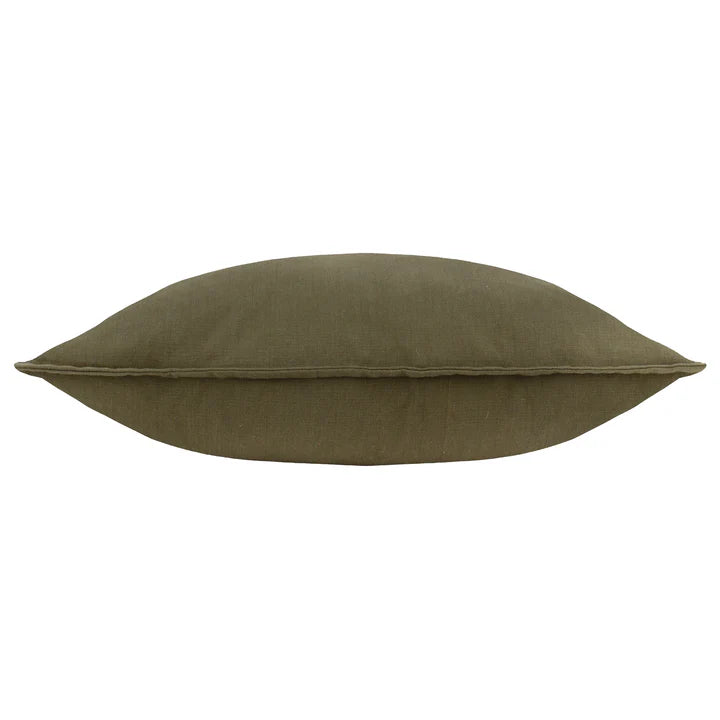 Slub Cotton Cushion Lichen