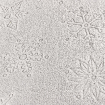 Snowflakes Faux Fur Cushion Grey