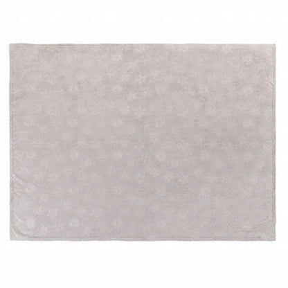 Snowflakes Soft Flannel Fleece Throw Grey