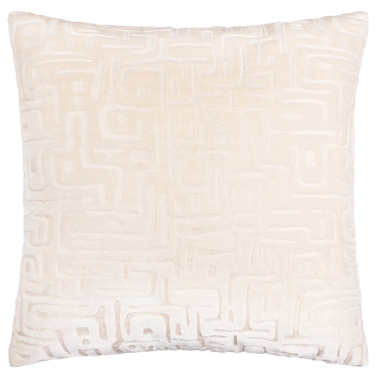 Soren Cut Velvet Cushion Chalk
