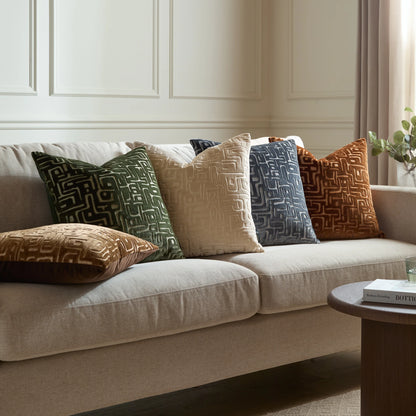 Soren Cut Velvet Cushion Chalk