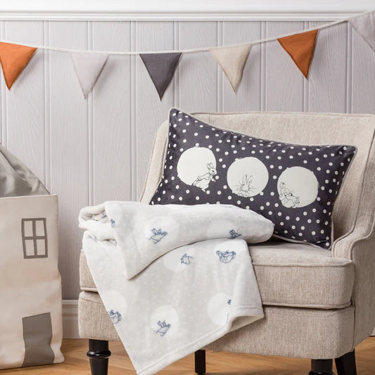 Spot Me Peter Rabbit™ Rectangular Cushion Charcoal