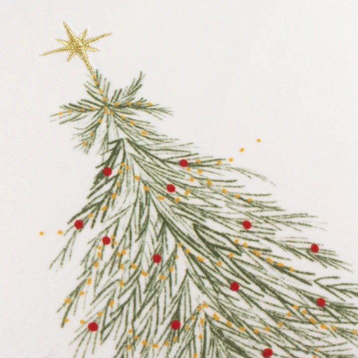 Twinkling Tree Trio Embroidered Cushion Green