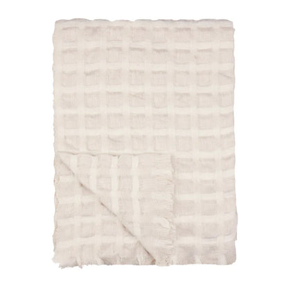 Walton Waffle Fringed Throw Linen