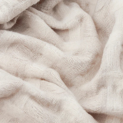 Walton Waffle Fringed Throw Linen