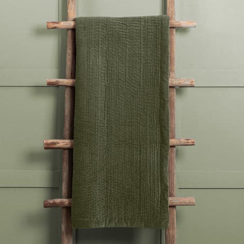 Haze Velvet Quilted Throw Sage image 1