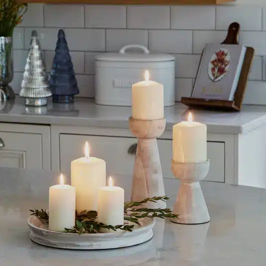 Padstow White Wash Wooden Candle Tray image 1