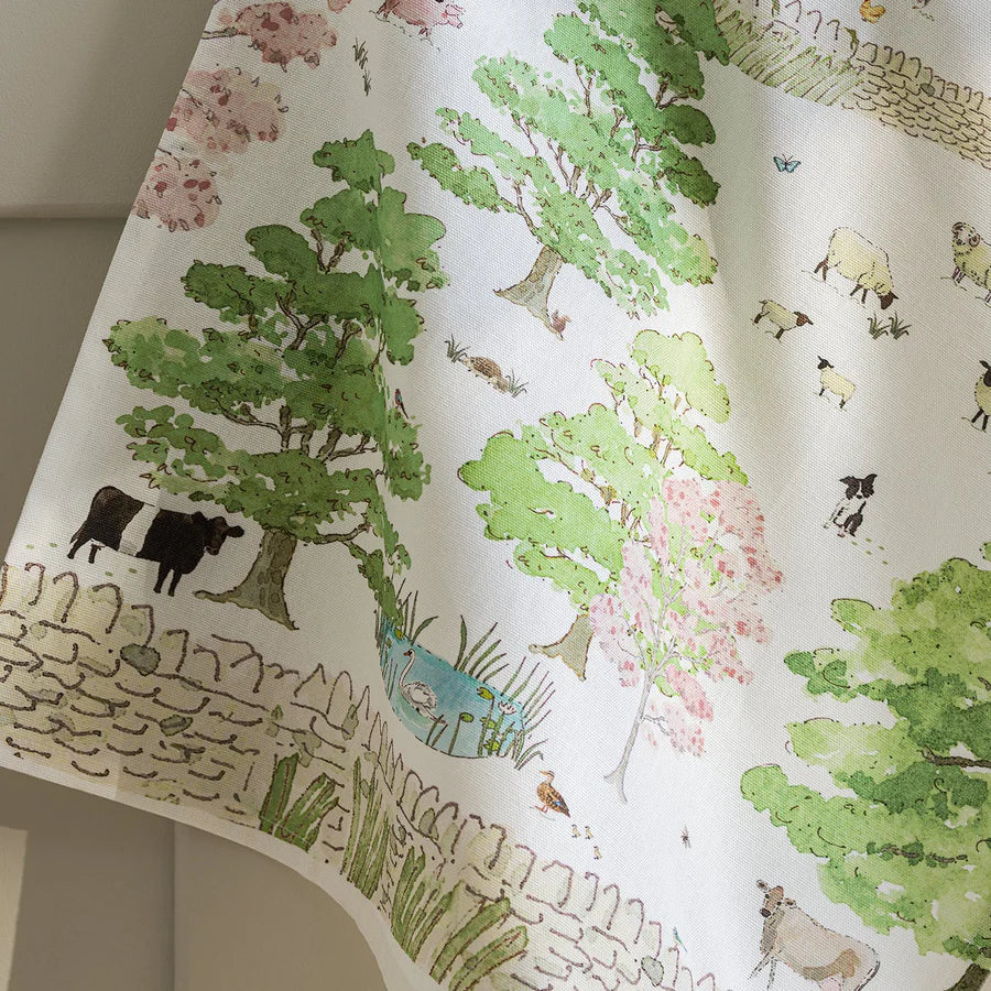 Spring Cottage Scene Tea Towel image 1
