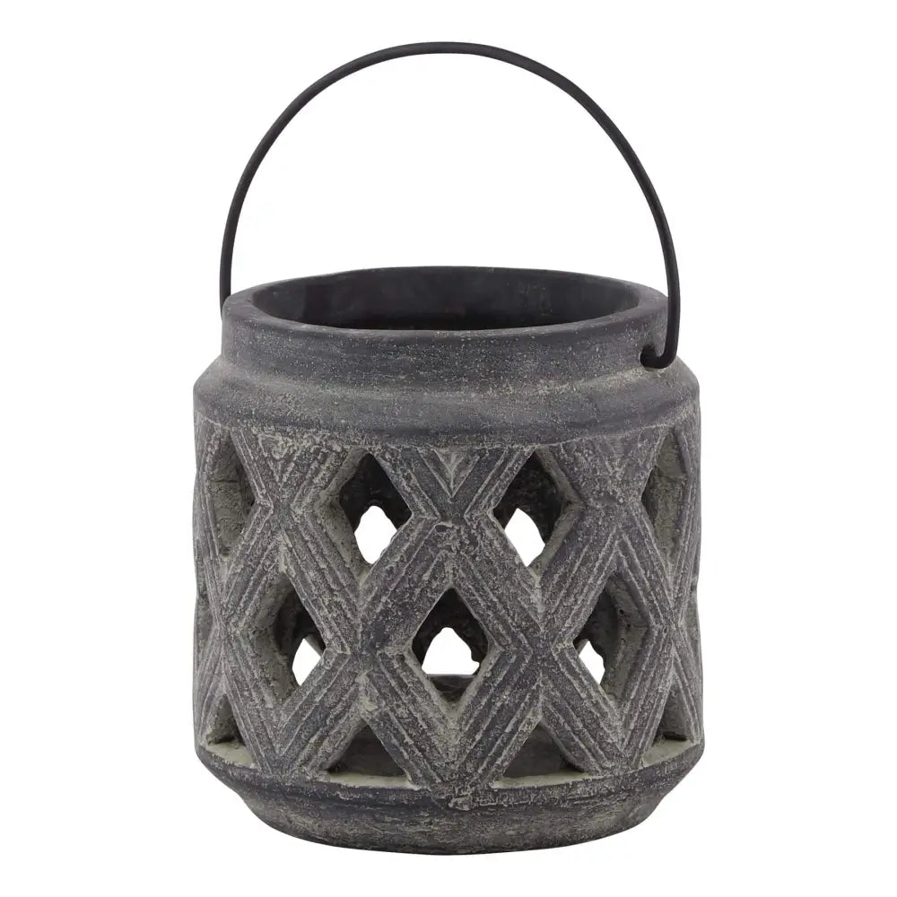 Amalfi Grey Lattice Lantern image 0