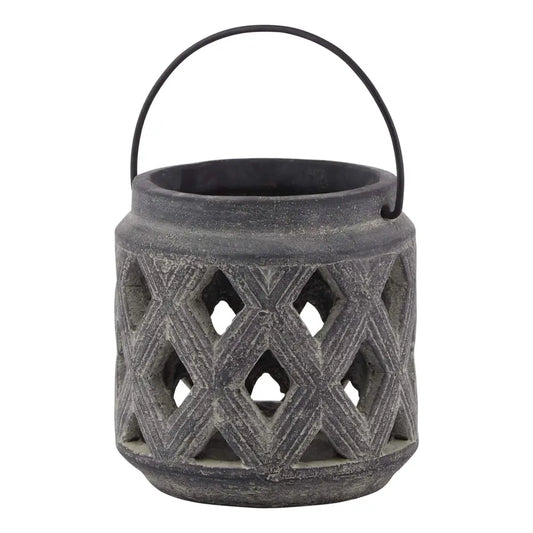 Amalfi Grey Lattice Lantern image 0