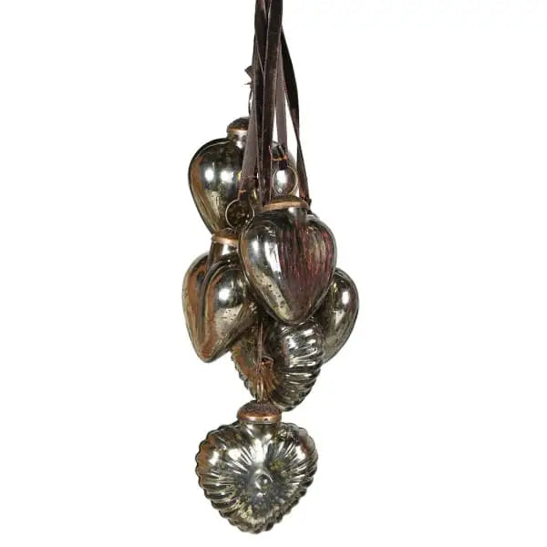 Antique Smoked Hanging Hearts