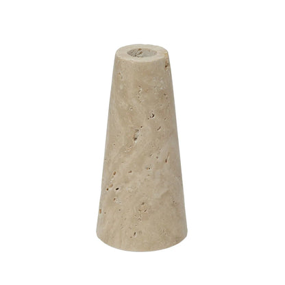 Argyll - Travertine Conical Shaped Candlestick Holder