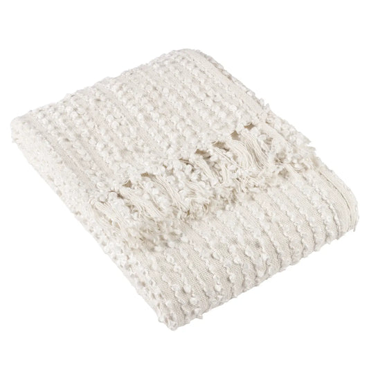 Arvo Woven Tasselled Throw Natural