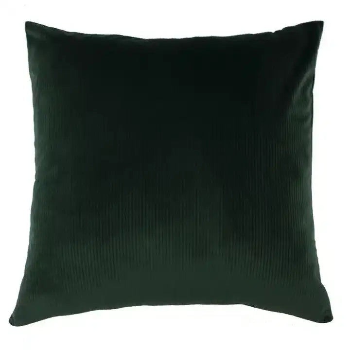 Aurora Ribbed Velvet Cushion Emerald Green image 0