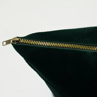 Aurora Ribbed Velvet Cushion Emerald Green image 3