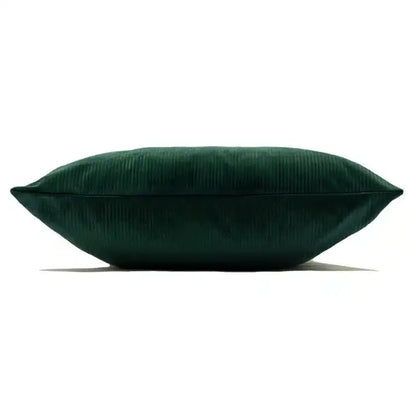Aurora Ribbed Velvet Cushion Emerald Green image 2