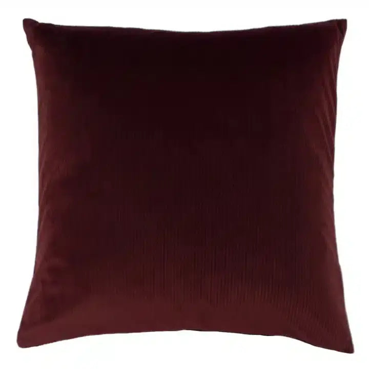 Aurora Ribbed Velvet Cushion OxBlood image 0